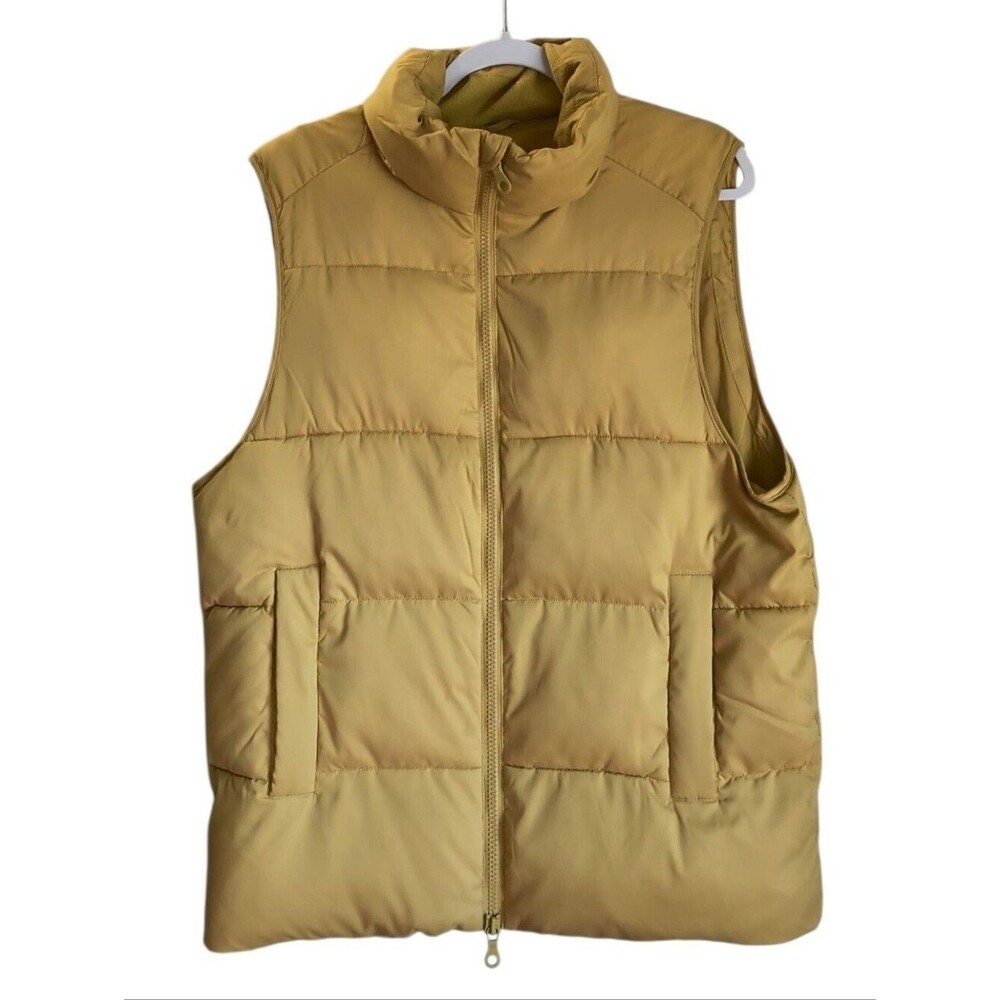 Girlfriend Collective Puff Vest Size 6 Mustard Gold